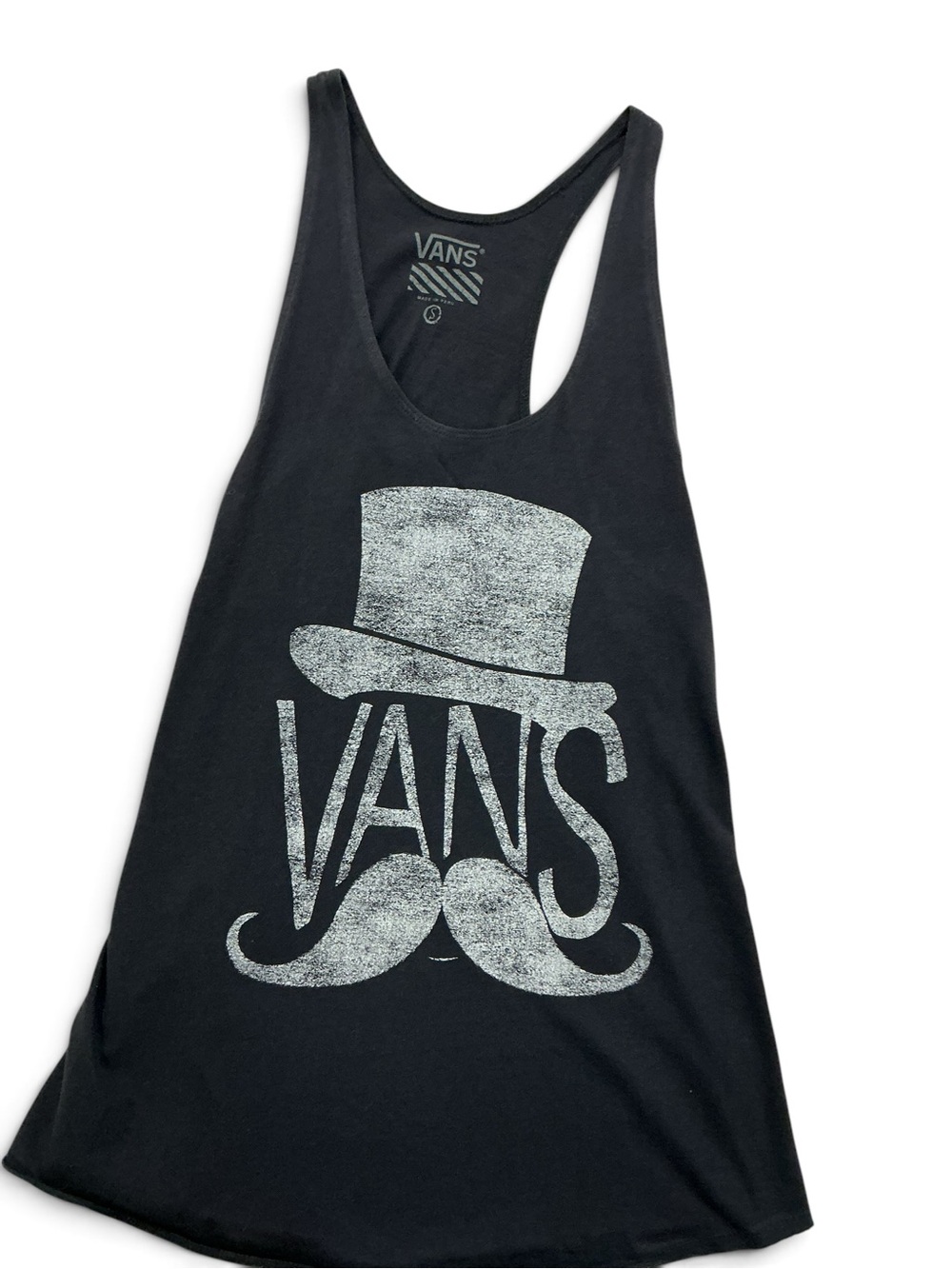 Vans Vintage 2010 Warped Tour Mustache Top Hat Racerback Tank Top - Small EPOC!!